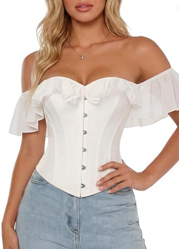 CIDER Floral Off Shoulder Corset Top: Multicolor, S at Amazon